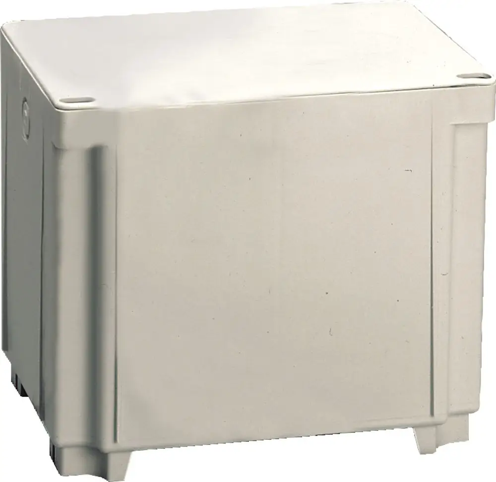 Kastenförmige neutrale Box von Bosch mit glatter Oberfläche und verstärkten Ecken, geeignet zur Lagerung und Neutralisation von Materialien.
